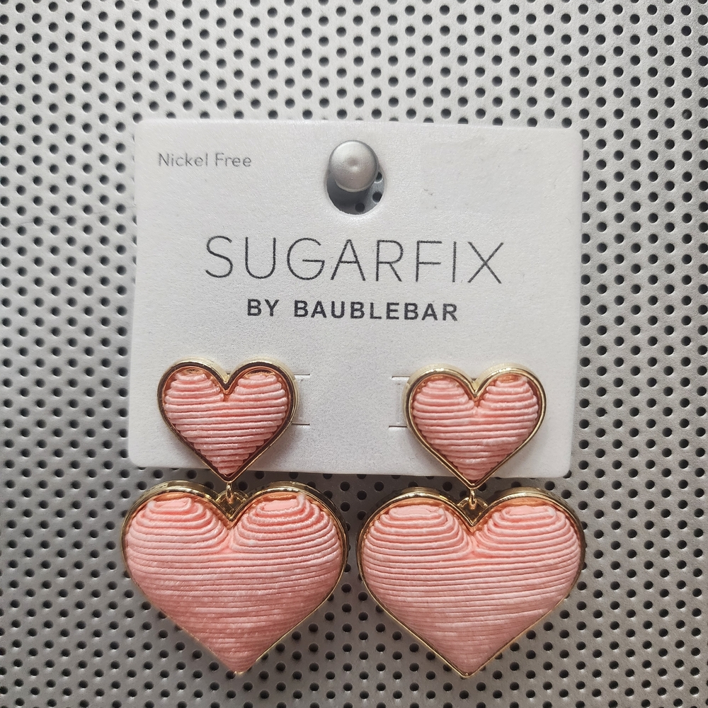 BaubleBar Sugarfix Pink Heart Earrings